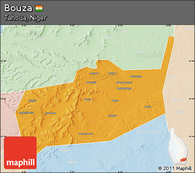 Political Map of Bouza, lighten