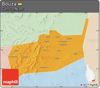Political Map of Bouza, lighten