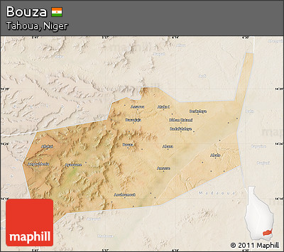 Satellite Map of Bouza, lighten