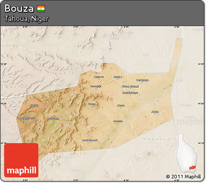 Satellite Map of Bouza, lighten