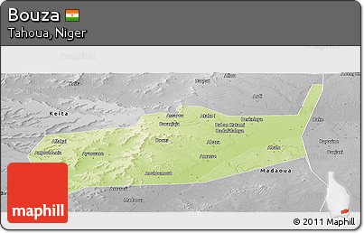Physical Panoramic Map of Bouza, desaturated