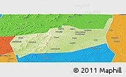 Physical Panoramic Map of Bouza, political outside