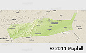 Physical Panoramic Map of Bouza, shaded relief outside