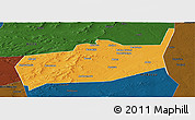 Political Panoramic Map of Bouza, darken
