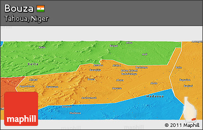 Political Panoramic Map of Bouza