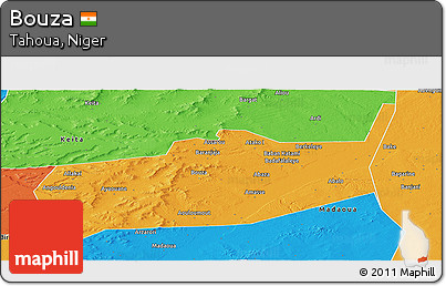 Political Panoramic Map of Bouza