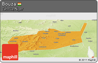 Political Panoramic Map of Bouza, physical outside