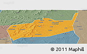 Political Panoramic Map of Bouza, semi-desaturated