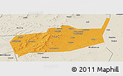 Political Panoramic Map of Bouza, shaded relief outside