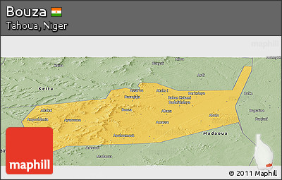 Savanna Style Panoramic Map of Bouza