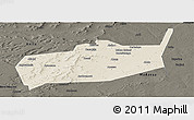 Shaded Relief Panoramic Map of Bouza, darken