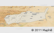 Shaded Relief Panoramic Map of Bouza, satellite outside