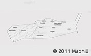 Silver Style Panoramic Map of Bouza, single color outside