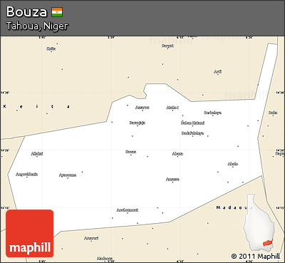 Classic Style Simple Map of Bouza