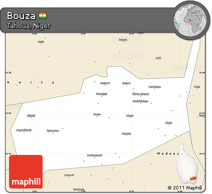 Classic Style Simple Map of Bouza