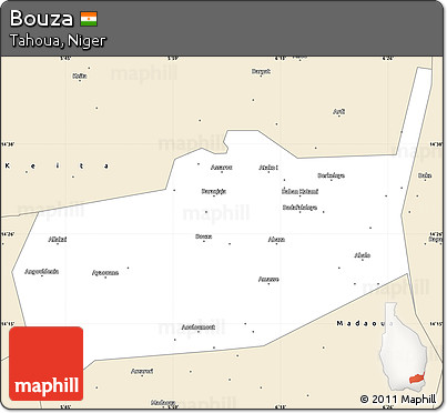 Classic Style Simple Map of Bouza