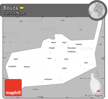 Gray Simple Map of Bouza