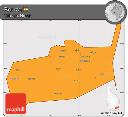 Political Simple Map of Bouza, cropped outside