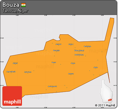 Political Simple Map of Bouza, cropped outside