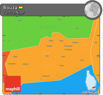 Political Simple Map of Bouza