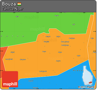 Political Simple Map of Bouza