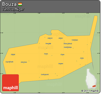 Savanna Style Simple Map of Bouza, single color outside