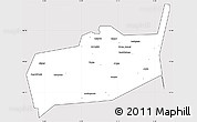 Silver Style Simple Map of Bouza, cropped outside