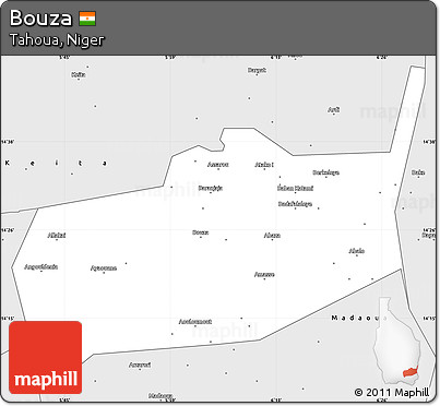 Silver Style Simple Map of Bouza