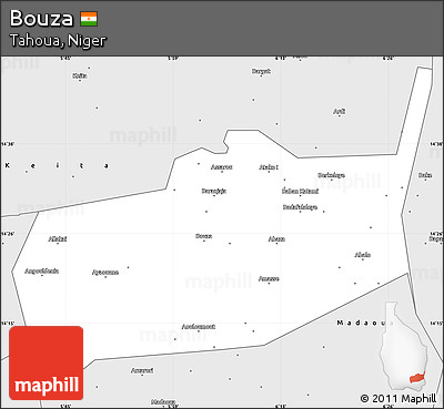 Silver Style Simple Map of Bouza
