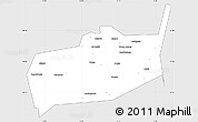 Silver Style Simple Map of Bouza, single color outside