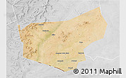 Satellite 3D Map of Madaoua, lighten, desaturated