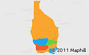 Political Simple Map of Tahoua, single color outside