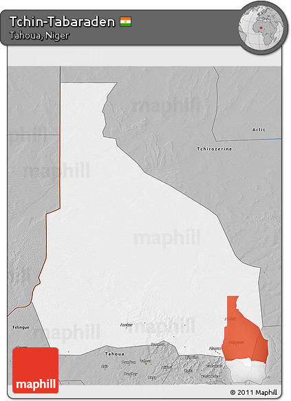 Gray 3D Map of Tchin-Tabaraden