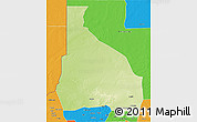 Physical 3D Map of Tchin-Tabaraden, political outside