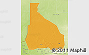 Political 3D Map of Tchin-Tabaraden, physical outside