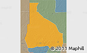 Political 3D Map of Tchin-Tabaraden, semi-desaturated