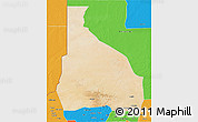 Satellite 3D Map of Tchin-Tabaraden, political outside