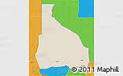 Shaded Relief 3D Map of Tchin-Tabaraden, political outside
