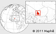 Blank Location Map of Tchin-Tabaraden, within the entire country