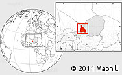 Blank Location Map of Tchin-Tabaraden, highlighted country, within the entire country