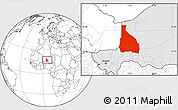 Blank Location Map of Tchin-Tabaraden, highlighted country