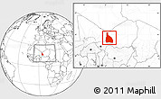 Blank Location Map of Tchin-Tabaraden, highlighted parent region, within the entire country
