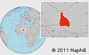 Gray Location Map of Tchin-Tabaraden