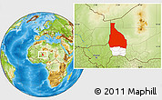 Physical Location Map of Tchin-Tabaraden, highlighted parent region