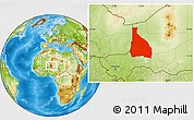 Physical Location Map of Tchin-Tabaraden
