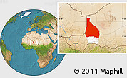 Satellite Location Map of Tchin-Tabaraden, highlighted parent region