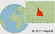 Savanna Style Location Map of Tchin-Tabaraden