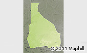 Physical Map of Tchin-Tabaraden, darken, semi-desaturated