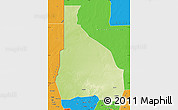Physical Map of Tchin-Tabaraden, political outside