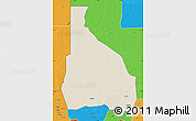 Shaded Relief Map of Tchin-Tabaraden, political outside